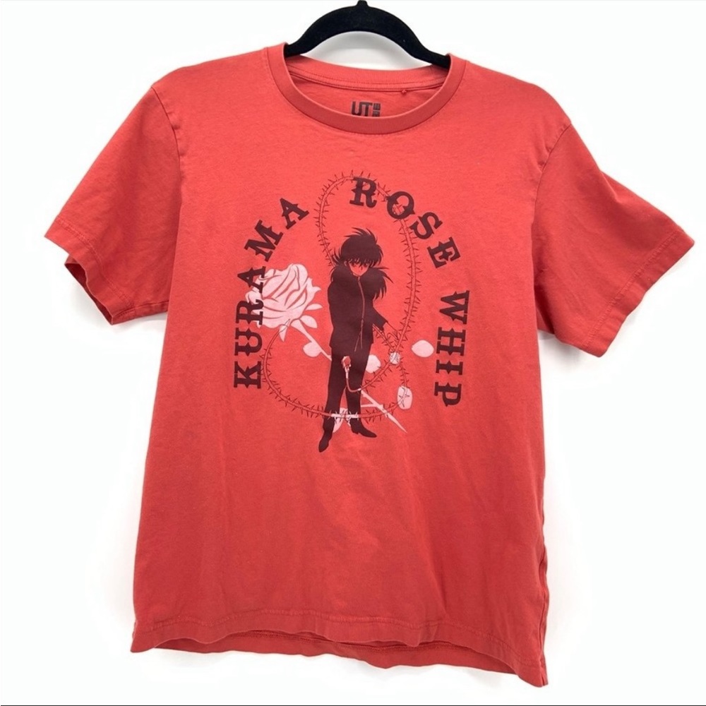 Uniqlo x Yu Yu Hakusho Mens M Kurama Rose Whip Manga Graphic T-Shirt Red